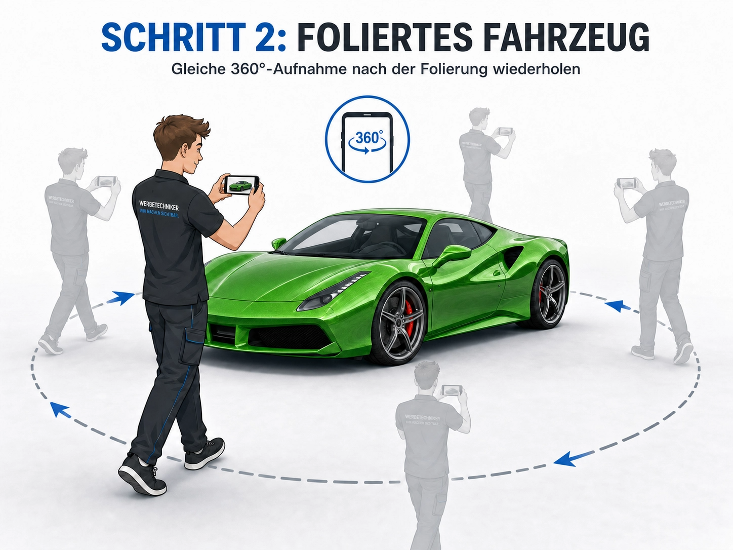 Foliertes Fahrzeug als zweiter Schritt für den Vorher/Nachher Viewer